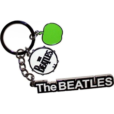 The Beatles Text Logo Drop T Drum & Apple Charms Ключодържател (BEATKEY21)