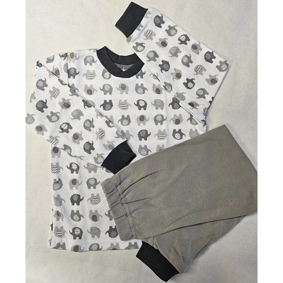 Chlapecké pyžamo Sloníky bílá šedá