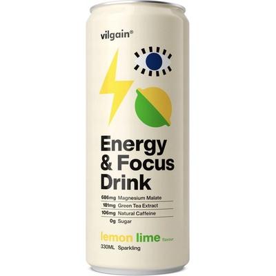 Vilgain Energy & Focus Drink Citrón a limetka 330 ml