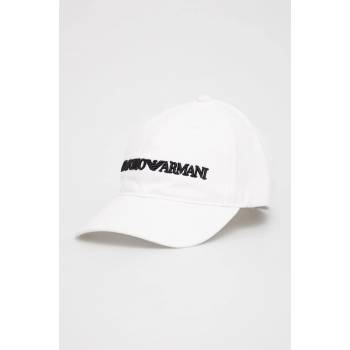 Emporio Armani Памучна шапка Emporio Armani в бяло с апликация (627901.CC994.NOS)