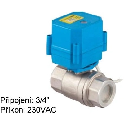 TORK Dvoucestný otočný mini kombiventil DN 20 s elektrickým pohonem 230 VAC