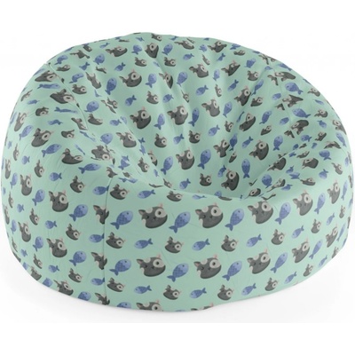 Sablio Sedací vak Cocoon Kočky a rybičky 75 x 45 x 35 cm