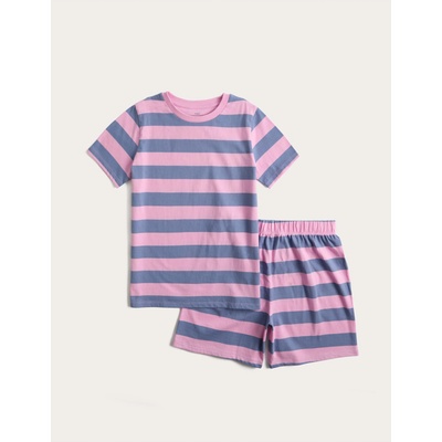 Marks & Spencer Къса детска раирана пижама от чист памук (1-16 години) Marks & Spencer многоцветна Marks & Spencer | Mnogotsveten | Момчешки | 3-4 години