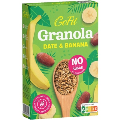 Avena GoFit Bezlepková granola s banánem a datlemi bez přidaného cukru 250 g