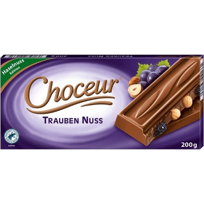 Choceur mléčná s rozinkami a lískovými ořechy 200 g