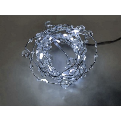 MagicHome ReťazPearl 20 mLED studená biela s perlami 2xAA jednoduché svietenie osvetle