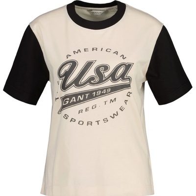 Gant tričko REL LOGO COLOR BLOCK SS T SHIRT biela