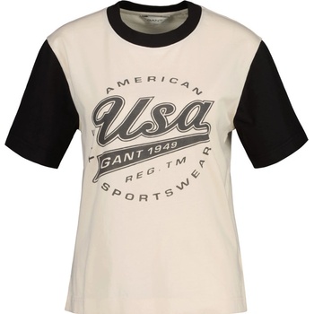 Gant tričko REL LOGO COLOR BLOCK SS T SHIRT biela