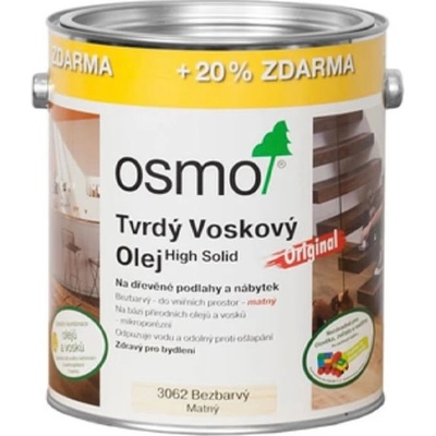 Osmo 3032 Tvrdý voskový olej Originál 0,005 l Bezfarebný pololesklý