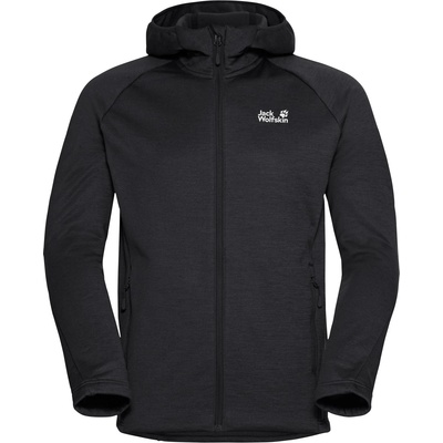 Jack Wolfskin Мъжко поларено яке Jack Wolfskin Peak District Hooded Fullzip Fleece jacket - Black (005-7011-0113)