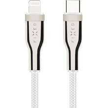 Fixed FIXDB-CL12-WH opletený nabíjací a dátový, PD 60W USB-C/Lightning - MFi na iPhone/iPad/iPod/AirPods, 1,2m, bílý