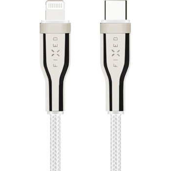 Fixed FIXDB-CL12-WH opletený nabíjací a dátový, PD 60W USB-C/Lightning - MFi na iPhone/iPad/iPod/AirPods, 1,2m, bílý