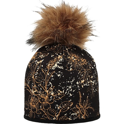 RDX zimní čepice s bambulí Ibišek černá – Zboží Dáma