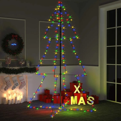 vidaXL Коледна елха конус, 240 LED, за закрито и открито, 118x180 см (328585)