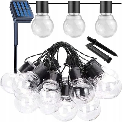 BERGE Venkovní řetěz GIRLAND solární 5m + 10 LED žárovek IP44 SOL009