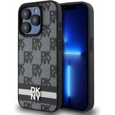 DKNY pre Apple iPhone 14 Pro Leather Checkered Mono čierny
