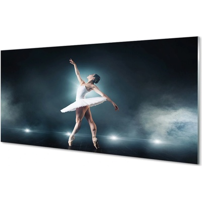 akrylový obraz Bílý balet šaty žena 100x50 cm