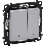 LEGRAND Димер бутонен R3-400W L3-400VA LED3-75W цвят алуминий Valena Life - 752362 (752362)