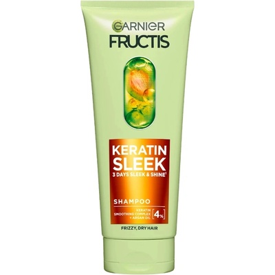 Garnier Fructis Keratin Sleek Шампоан за суха и непокорна коса, 200 ml