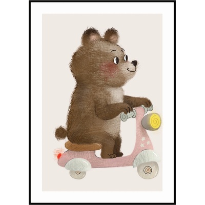 Jen tak z lásky Plakát Medvídek na motorce Rozměr plakátu: 40 x 50 cm