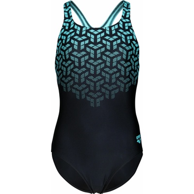 Arena Kikko dievčenské plavky čierna,tyrkysová