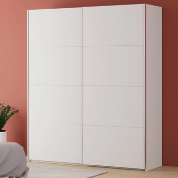Forte Гардероб eight с плъзгащи врати 200 см, бял (ftis32461-120)