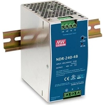 Průmyslový zdroj Mean Well NDR-240-24, 24V=/240W spínaný na DIN lištu