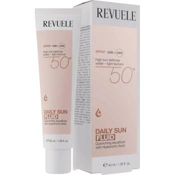 REVUELE Daily Sun Fluid SPF 50+, водолек слънцезащитен флуид с хиалуронова киселина, 40 ml