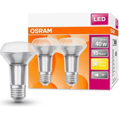 Osram LED žárovka SR634036 E27 R63 2.6W/827 36° (BASE 2 ks)