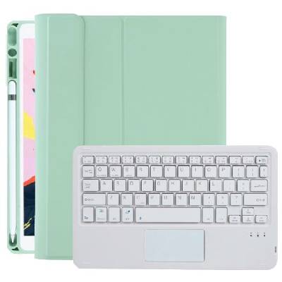 Калъф с клавиатура, тъчпад и място за Apple Pencil за iPad 9, 7" (2017/2018) / Air 1 / 2 / Pro 9, 7" - зелено (69711)