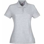 Fruit of the Loom lady-fit 65/35 polo / Дамска поло тениска с къс ръкав - светлосив меланж m (16321261002)