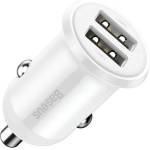 Baseus Зарядно за кола Baseus Grain Pro CCALLP-02 с 2x USB, 4.8A, бяло (CCALLP-02)