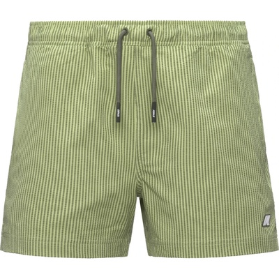 K-Way Мъжки бански слипове K-Way Hazel Mid Stripes Beach Swim brief - Green Dark Lime / Green (050-2434-0111)