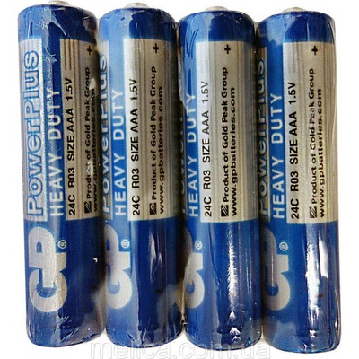 GP Batteries Цинк карбонова батерия GP POWERPLUS R03 AAA 4 бр. shrink 1.5V (GP-BM-24C-S4)