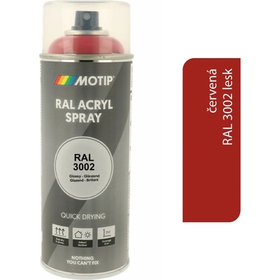 Motip Acryl 400 ml RAL 3002 lesk