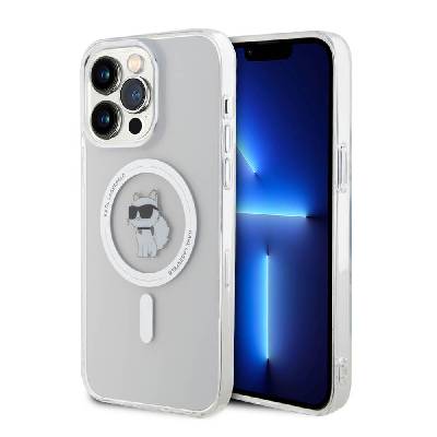 Дизайнерски силиконов кейс с MagSafe за iPhone 15 Pro Max - Karl Lagerfeld IML Choupette MagSafe Case (прозрачен) (KLHMP15XHFCCNOT)