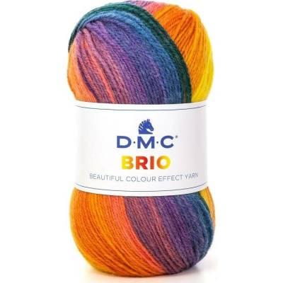 Melírovaná příze BRIO od DMC 100g, žlutá, oranžová, modrá, fialová
