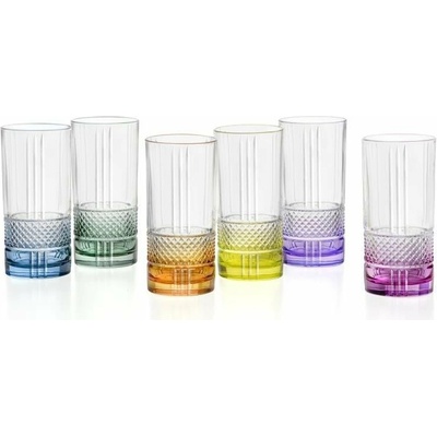RCR Cristalleria Italiana RCR BRILLANTE COLOUR LONG POHÁR NA VODU 6 x 370 ml