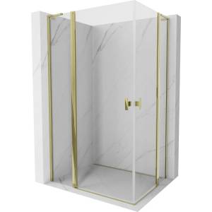 Mexen Mist L Duo шарнирна душ кабина 105 x 95 см, прозрачна, златистa - 8A4L-105-095-50-00 (8A4L-105-095-50-00)
