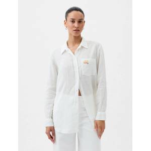 GAP Ленена риза с лого GAP GAP | Byal | ЖЕНИ | XXS