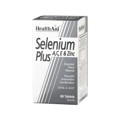 HEALTHAID Хранителна добавка Селен плюс А, С, Е и Цинк , Health Aid - Selenium Plus 200mg A, C, E & Zinc - 60tabs