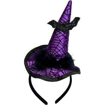 Čarodějnický klobouček mini na čelence čarodějnice Halloween