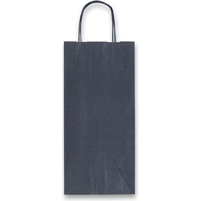 Papírová taška Allegra, 140 x 85 x 390 mm, na lahev, modrá