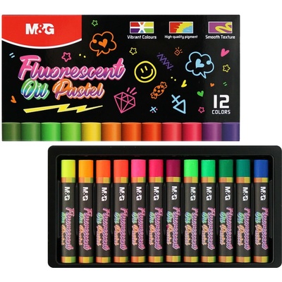M&G Fluorescent pastel olejový sada 12 kusov