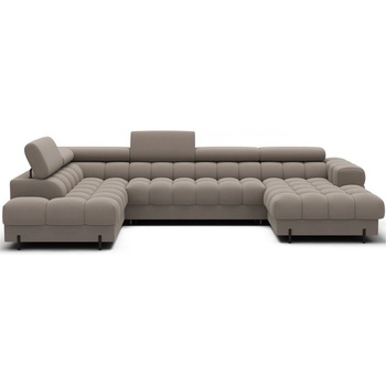 Eltap Светлокафяв кадифен разтегателен ъглов диван (ляв ъгъл U форма) Feraria - ELTAP (CO-FERA-LT-18SO)