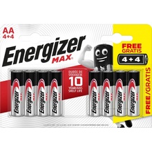 ENERGIZER Alkaline MAX AA 8ks (4+4) 7638900437744