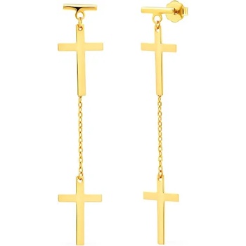 Image 1 of SAVICKI Обеци с кръстче Savicki: позлатено сребро