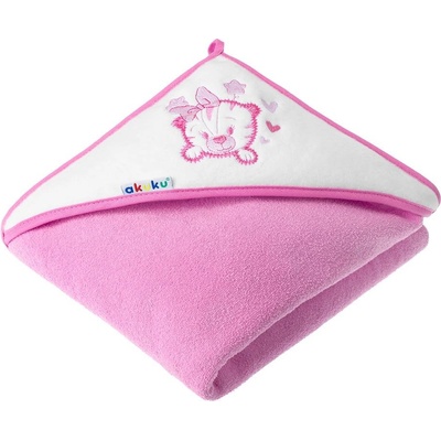 Akuku osuška 100x100 ružová s tygríkom