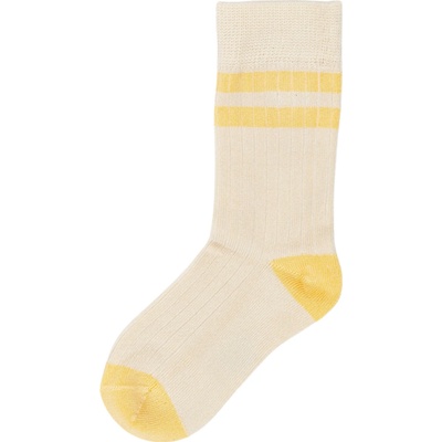 Minipop detské bambusové ponožky športové MP13 Off white/yellow sun