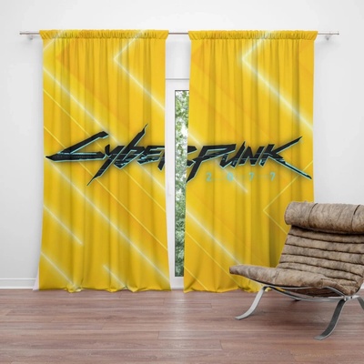 Sablio Závěs Cyberpunk 2077 Žltý: 2ks 140x250cm